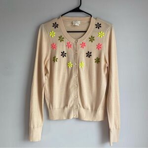 Kate Spade Floral Cluster Jewel Embellished Cardigan Sweater